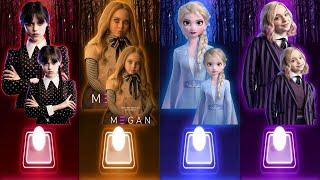 Wednesday Dance | Megan Doll | Vs Elsa - Let It Go | Enid Sinclair | Tiles Hop songs Games Fast play