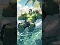 amazing😱hulk relax on the beach💥☀️#avengers #marvel #superhero #hulk