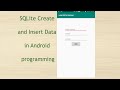 Inserting Data into SQLite Database in Android Programming