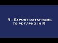 R : Export dataframe to pdf/png in R