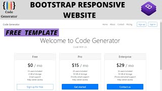 Responsive Free Bootstrap Template | Bootstrap | Code Generator | CG.