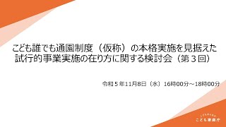 こども誰でも通園制度（仮称）の本格実施を見据えた試行的事業実施の在り方に関する検討会（第３回）