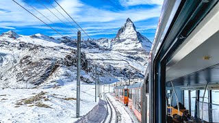 Riding the spectacular Matterhorn Railway in Switzerland 🇨🇭 Swiss Alps 4K