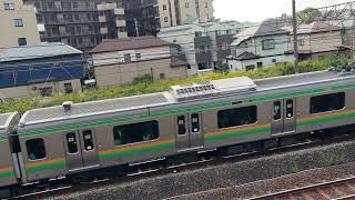 【４K映像】湘南新宿ライン　上り電車　Shonan-Shinjuku Line inbound train