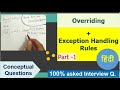 Method OVERRIDING + EXCEPTIONAL Handling  (हिंदी) || 100% asked || Tricky Interview Q ~ Polymorphism