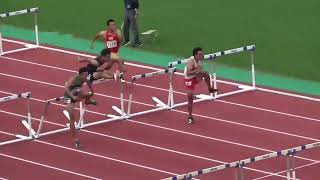 第77回 九州陸上競技選手権2022/08/21【男子 110mH (1.067m) 予選2組　風:-0.7】