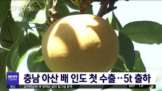 [대전MBC뉴스]충남 아산 배 인도 첫 수출…5t 출하