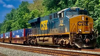 CSX 924 ES44AH Leading CSX Q032 and A Clean ET44AH DPU !