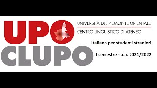 Lezione 20: corso di italiano per studenti stranieri - I semestre