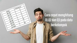 CaraMudah Menghitung Q1, Q2, Q3 (Quartil 1 , Quartil 2, Quartil 3) pada data berkelompok