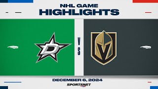 NHL Highlights | Stars vs. Golden Knights - December 6, 2024