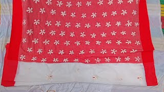 এম্বুস পেইন্ট শিউলি ফুল শাড়ির ডিজাইন /Ambush paint saree design