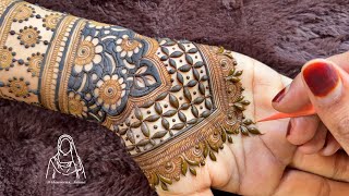 Very Beautiful Indian Semi Bridal henna design | Beautiful dome style indian bridal henna tutorial