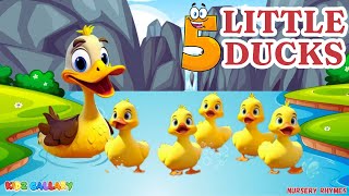 Five Little Ducks | Nursery Rhymes With Lyrics | Nursery Rhymes Animation | Five Little Ducks Song |