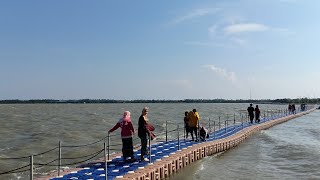 สะพานทะเล เดินบนทะเล ลานนกกระยาง บ้านแหลมนก เมืองปัตตานี