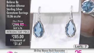 Kristian Alfonso Sterling Silver Blue Topaz \u0026 Diamond Earrings at The Shopping Channel 465316