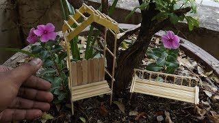 Miniature Outdoor Bench DIY #31 | Fairy Garden Idea