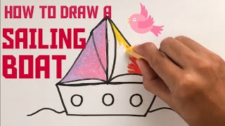 How to draw a sailing boat in minutes