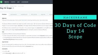 Scopes || HackerRank || Day 14 || Python