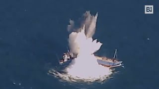 "Colpita e affondata": la super bomba Usa spezza in due la nave