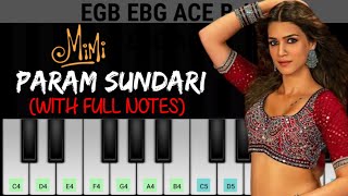 Param Sundari Song Piano Cover with Notes
