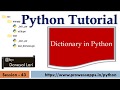 #43 Python Tutorial for Beginners  | Dictionary in Python