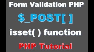 Beginner PHP Tutorial -43- How form data validation in PHP