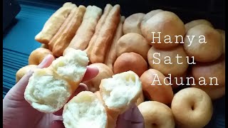 Donat homemade || hanya satu adunan menjadi 3 jenis