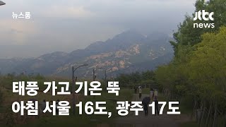 [날씨] 태풍 가고 기온 뚝…아침 서울 16도, 광주 17도 / JTBC 뉴스룸