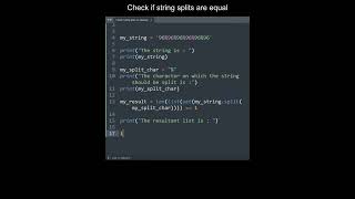 Check if string splits are equal in Python | Python Examples | Python Coding Tutorial | Interview