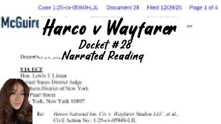 Docket Updates - Harco v. Wayfarer | Docket 28 — Public Court Filing Narration
