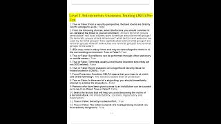 LEVEL 1 ANTI TERRORISM AWARENESS TRAINING JKO PRE TEST WITH COMPLETE SOLUTION 100% CORRECT ANSWERS