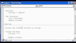 Video 8: VB 6 Programming, Parameters Continued, Using Public Variables, Declaring Arrays Part 1