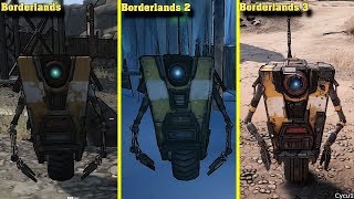 Borderlands vs Borderlands 2 vs Borderlands 3 Claptrap Voice and Model Compariso
