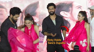 Now We Know Why Katrina Chose Him - Vicky Holds Sara Ali Khan's Dupatta So It Wont Fly Off