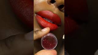 Requested Lip Tutorial Series |Red Glitter Lips #giveityourbestshort #shorts #valentinesday #lips