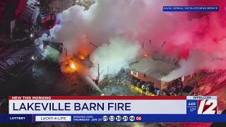 Crews respond to large barn fire in Lakeville