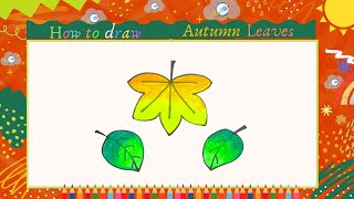 儿童简笔画//画 树叶//Kids drawing//how to draw leaves.