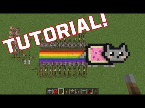 Minecraft tutorial : How To Build Moving Nyan Cat! Minecraft tutorial : How To Build Moving Nyan Cat!