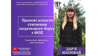 Правові аспекти стягнення податкового боргу з фізичних осіб-підприємців