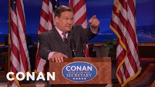 Andy Returns As Conan’s Sean Spicer | CONAN on TBS