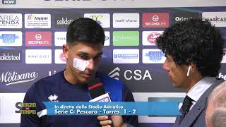 Pescara - Torres 1-2 Tommasini: "Ora sono pronto e a disposizione"