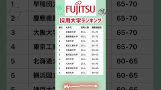 【富士通の採用大学ランキング】就職活動のヒント① #就職活動 #就職 #就活 #転職 #採用大学ランキング #サントリー #エントリーシート #面接 #製造業 #慶応義塾大学 #早稲田大学