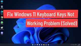 Fix Windows 11 Keyboard Keys Not Working Problem (Solved)