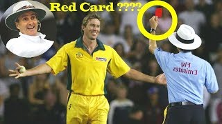 Billy Bowden showing Red card to Glenn McGrath