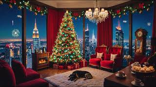 Happy New Year 2025 with Smooth Jazz Music 🎇 Relaxing Jazz Music with Fireplace Sounds