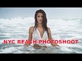 NYC Beach Photoshoot with Brazilian model Kaira Magalhães