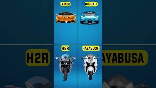 Lamborghini Vs Bugatti Vs H2r Vs Hayabusa | Full Comparison Video || #shorts