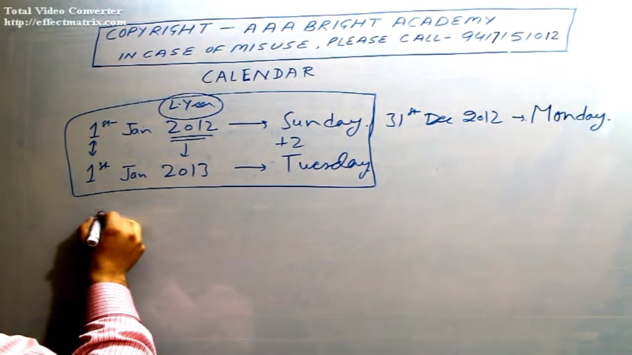 Shortcut Tricks For Calendar Problems Aptitude Tricks - YouTube