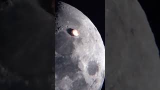 Asteroid Hitting The Moon! #lunarsurface #telescope #moon  #asteroid #shorts